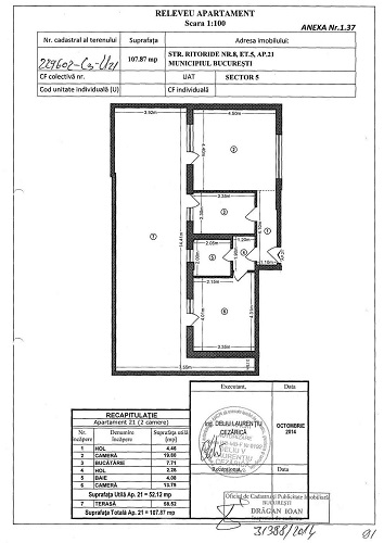Apartament 2 camere 108 mp utili in bloc nou