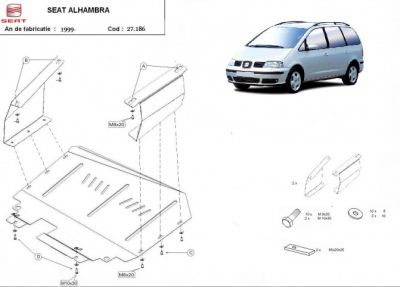Scut motor metalic Seat Alhambra motor si cutie de viteze