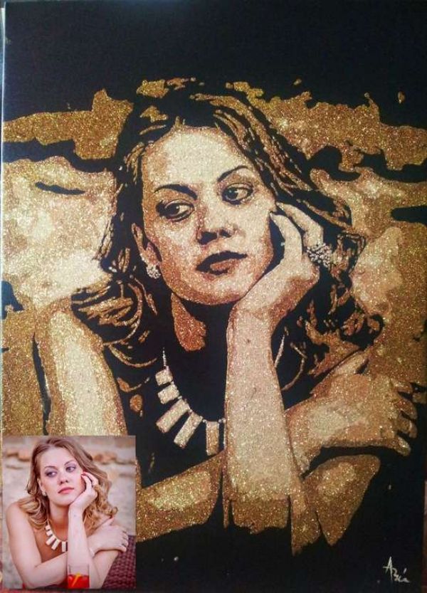 Picturi cu praf de stele, glitter painting