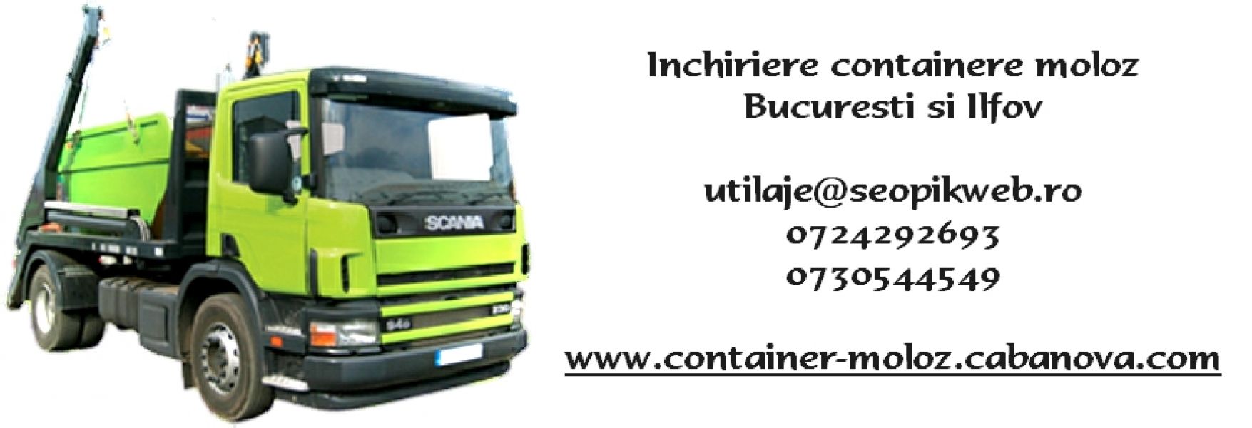 Inchiriere container moloz/gunoi de 7 si 10 metri cubi