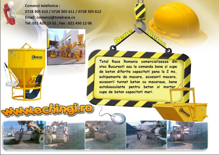 Utilaj constructii bena turnat beton stoc Bucuresti