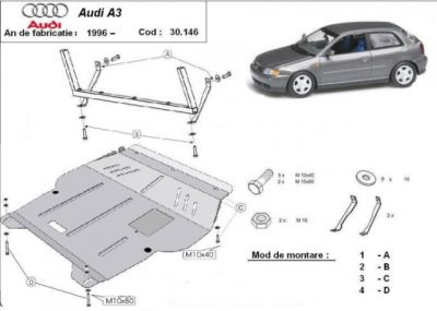 Scut motor metalic Audi A3 1996 - 2003 