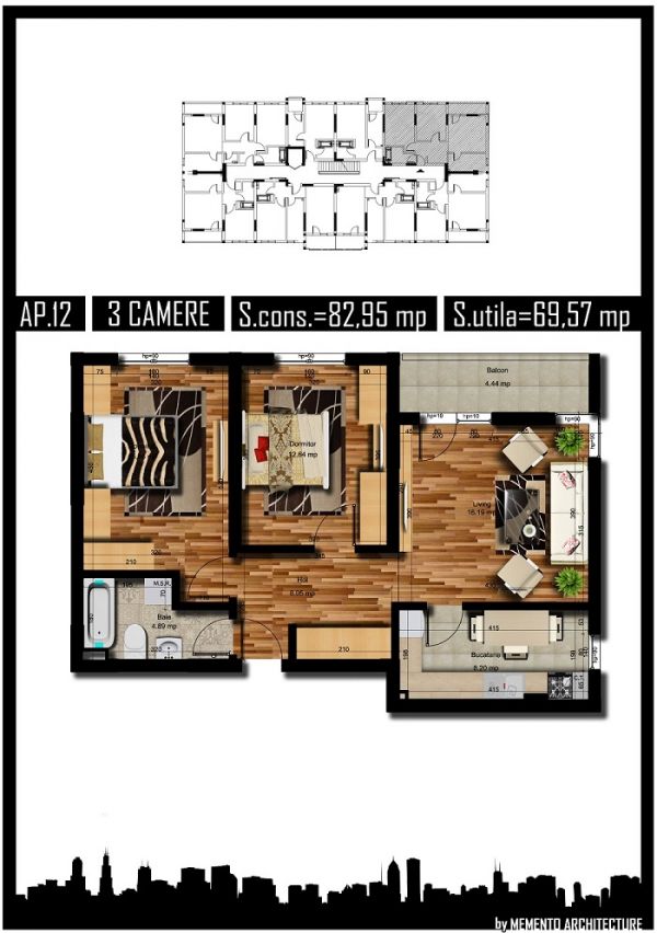 Apartament 3 camere, 70mp, decom, Militari Mc Donalds