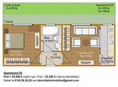Apartament de 2 camere + curte doar 8.000 euro  