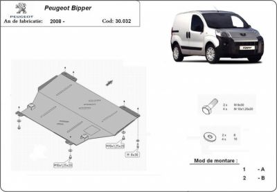 Scut motor metalic Peugeot Bipper realizat dupa 2008