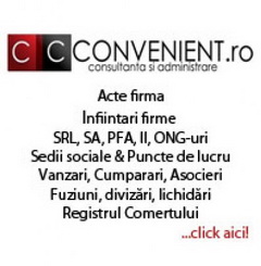 Infiintari firme, acte firme, consultanta afaceri  0720 61 50 62 !
