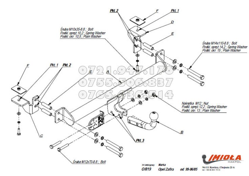 Carlig remorcare Opel Zafira A 1999 - 2005