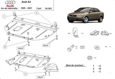 Scut motor metalic Audi A4 1 1995 - 2001