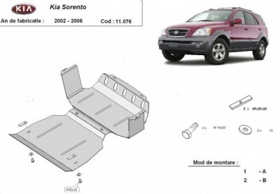 Scut motor si radiator metalic Kia Sorento 2002 - 2006