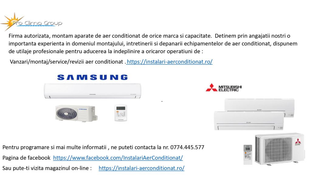 Montaj aer condiționat, service, revizie, vanzare - FIRMA