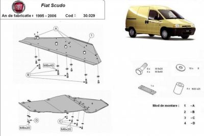Scut motor metalic Fiat Scudo 1995 - 2006