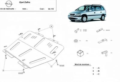 Scut motor metalic Opel Zafira model dupa 1999
