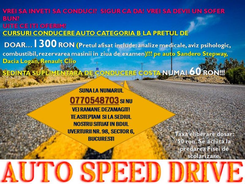 Cursuri auto in sectoarele 1,5 si 6