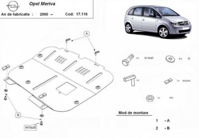 Scut motor metalic Opel Meriva A