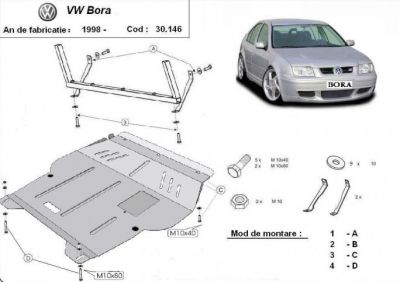 Scut motor metalic VW Bora realizat nou
