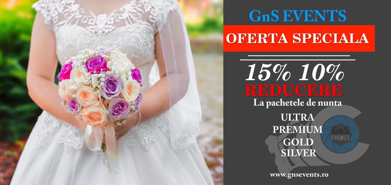 Foto Video Reducere 15% 10% la pachetele de nunta 2017
