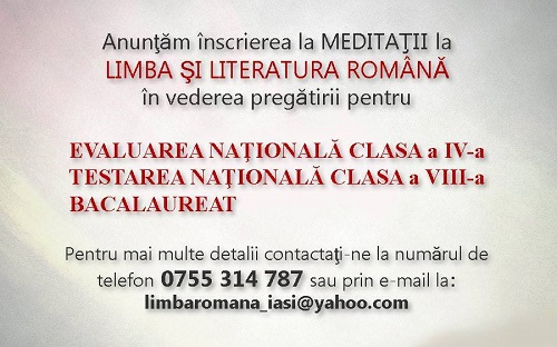 Meditatii limba romana Iasi