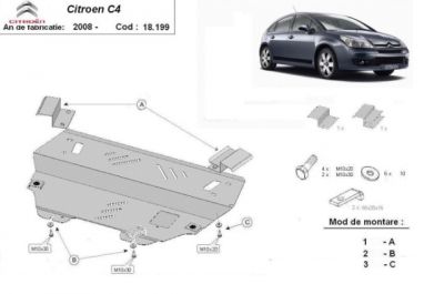Scut motor metalic Citroen C4 dupa 2008