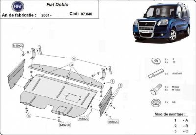 Scut motor metalic Fiat Doblo dupa 2001