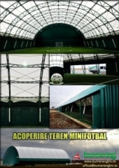 Teren fotbal acoperit cu structura metalica si prelata pvc 