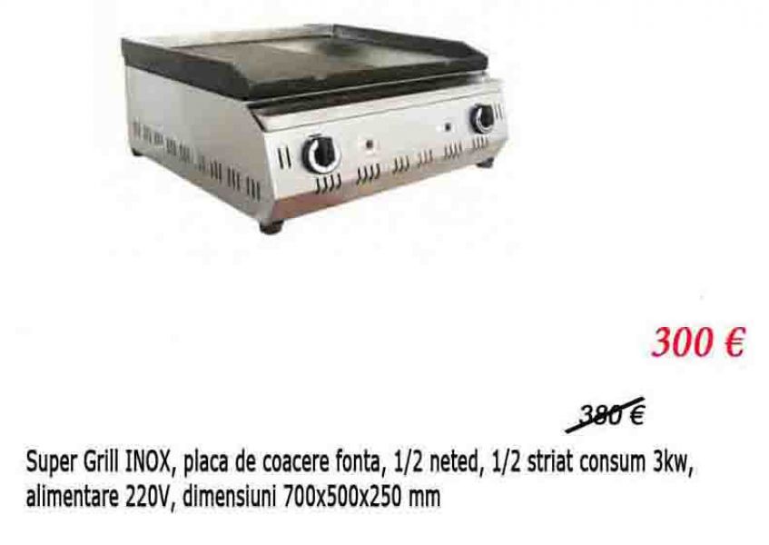 Gratar electric 1/2 striat 1/2 neted de banc
