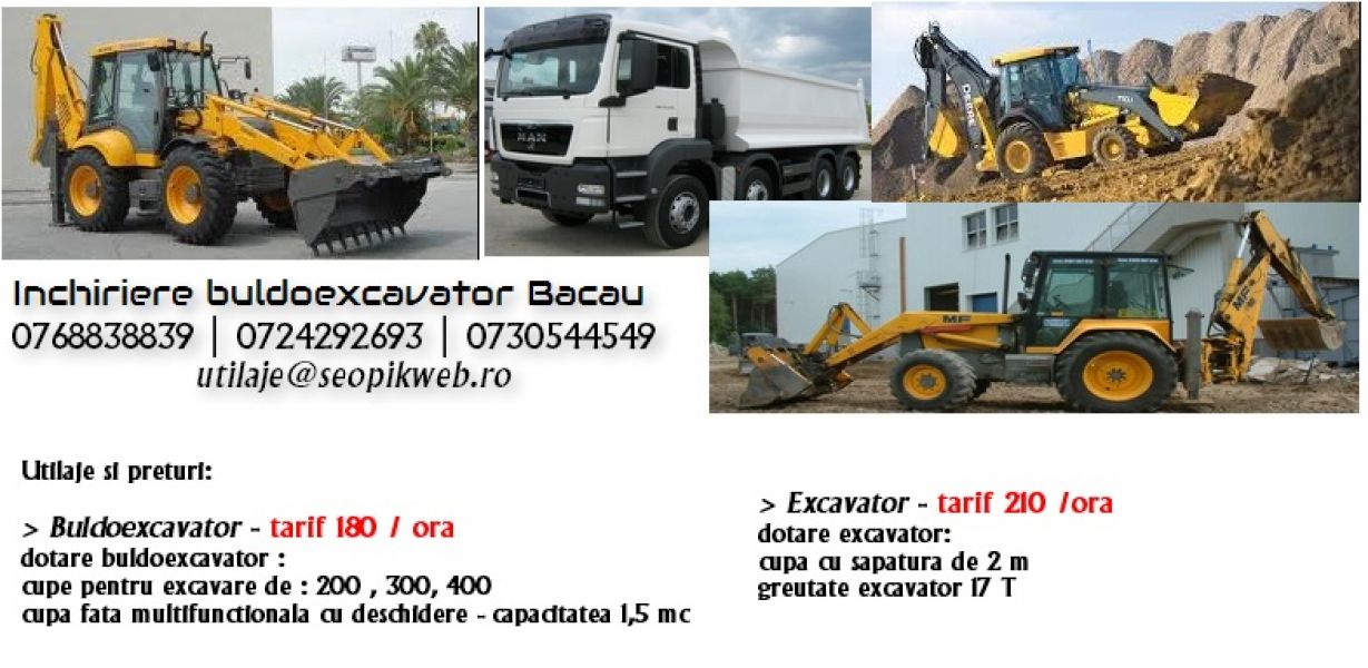 Inchirierem utilaje constructii Bacau