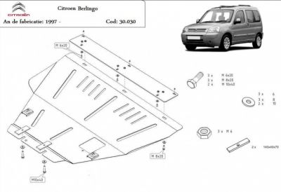 Scut motor metalic Citroen Berlingo 1997 - 2008