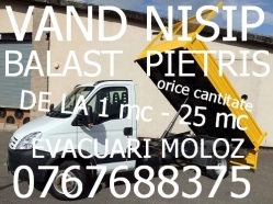 TEL 0767688375 : VAND NISIP, BALAST, PIETRIS, RIDICAM MOLOZ, PAMANT VEGETAL