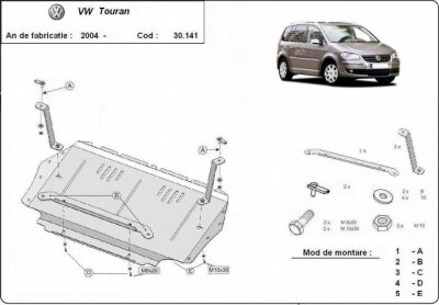 Scut motor metalic VW Touran dupa 2003