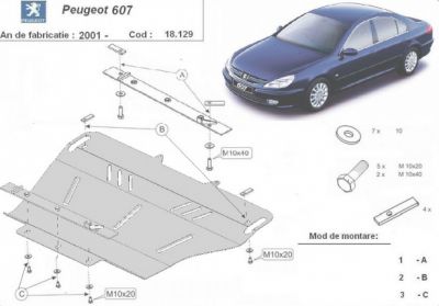 Scut motor metalic Peugeot 607 realizat nou