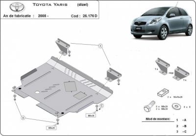 Scut motor metalic Toyota Yaris dupa 2005 (Diesel)