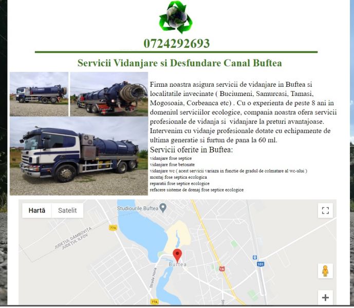 Vidanja Buftea| servicii vidanjare Buftea 