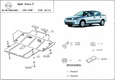 Scut motor metalic Opel Astra F realizat 1991 - 1996