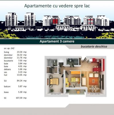 Floreasca - APARTAMENT IN BLOC - 3 CAMERE