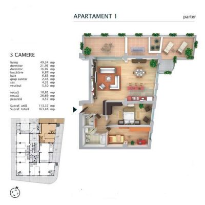 Nordului - APARTAMENT IN BLOC - 3 CAMERE