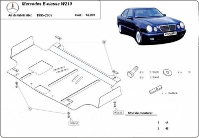 Scut motor metalic Mercedes E - Classe W210 realizat intre anii 1995 - 2002