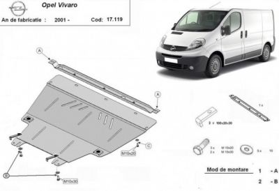 Scut motor metalic Opel Vivaro dupa 2001