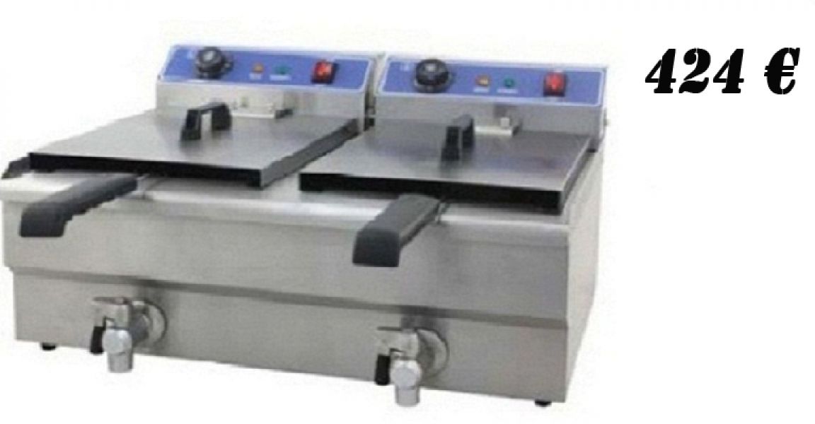 Friteuza electrica 2x 16 Litri cu robinet noua