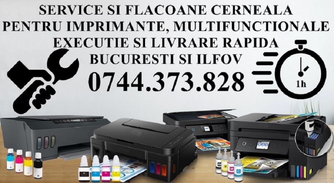 Profesional reparatii imprimante cu rezervoare ciss ink in Domnesti.  