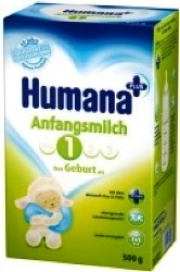 Lapte praf HUMANA 1 cu prebiotice (Anfangsmilch) LCPUFA, 29 lei! Transport gratuit! 