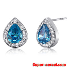 Cercei argint model Donna Simulated Topaz