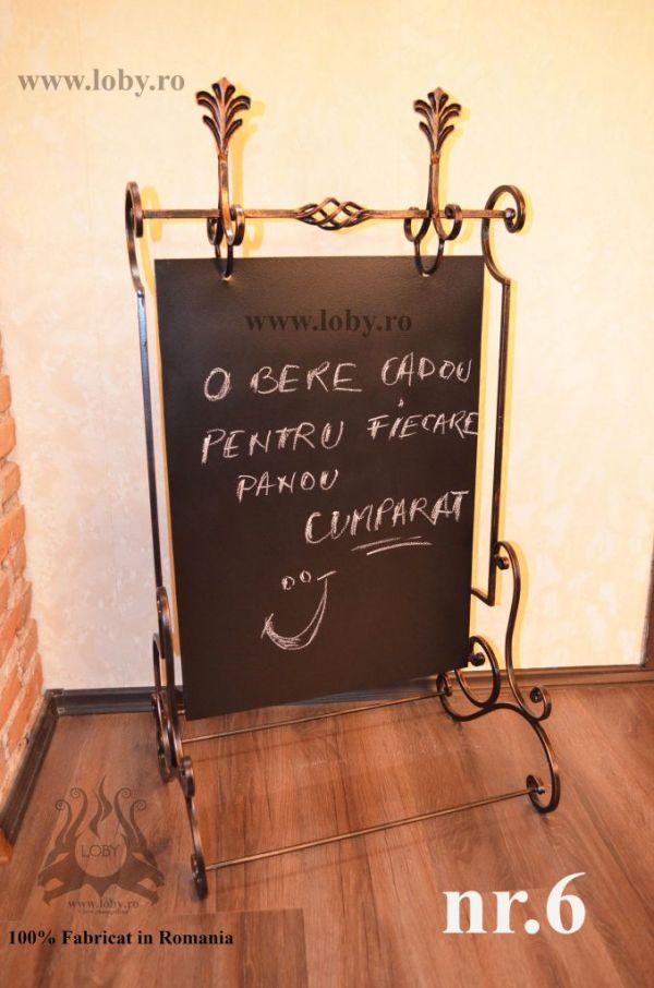 Panou stardal publicitar din fier forjat.