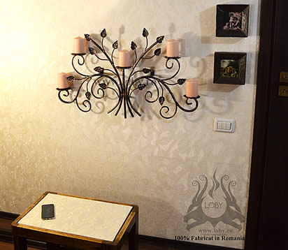 Suport  lumanarii din fier forjat NATURAL