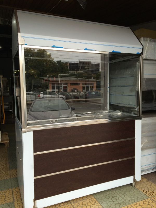 Stand inox cu gratar roca si bain marie 