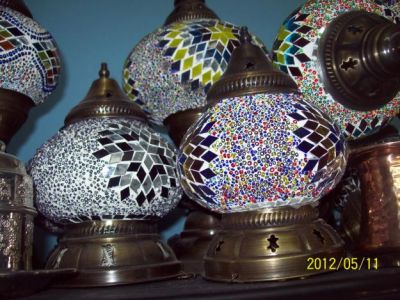 Vand lampa turcesc cu lumini si aparat cafea turcesc0733972939