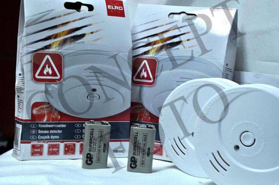 Set 2 buc Detector senzor fum baterie 9 V inclusa