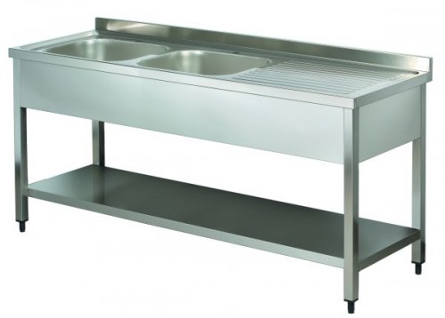 Spalator inox 2 cuve pe stanga si picurator