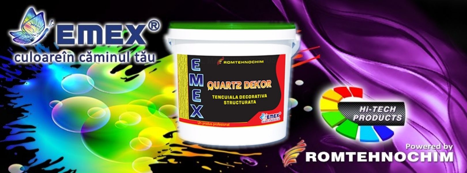 Tencuiala Decorativa Structurata EMEX QUARTZ DEKOR - 4,40 Ron/Kg - Alb