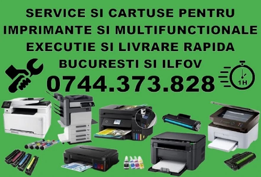 Profesional reparatii imprimante cu livrare cartuse multifunctionale si copiatoare in  Snagov. 
