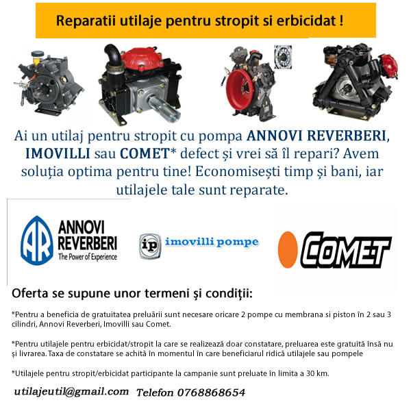 Reparatii utilaje pentru stropit si erbicidat !